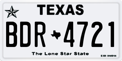 TX license plate BDR4721