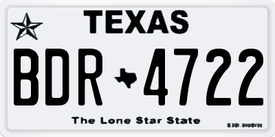 TX license plate BDR4722