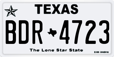 TX license plate BDR4723