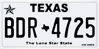 TX license plate BDR4725