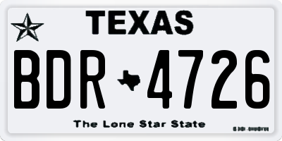 TX license plate BDR4726