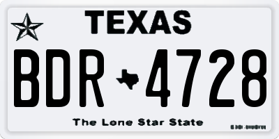 TX license plate BDR4728