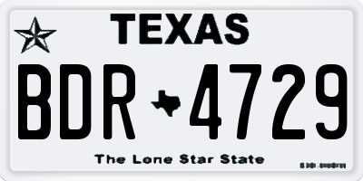 TX license plate BDR4729