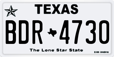 TX license plate BDR4730