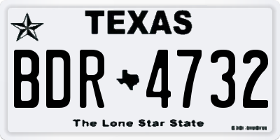 TX license plate BDR4732
