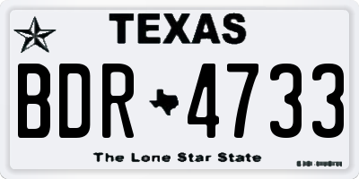 TX license plate BDR4733
