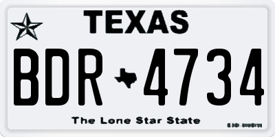 TX license plate BDR4734