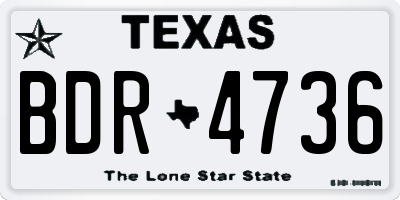 TX license plate BDR4736