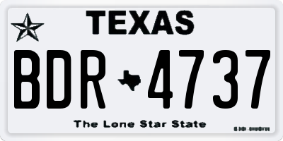 TX license plate BDR4737