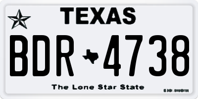 TX license plate BDR4738