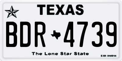 TX license plate BDR4739
