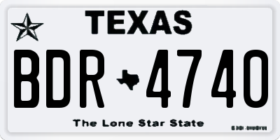 TX license plate BDR4740