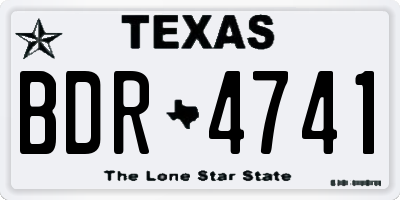 TX license plate BDR4741