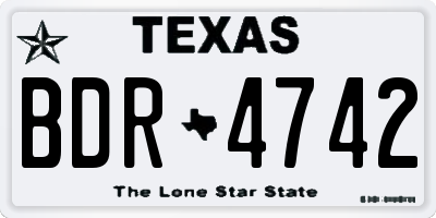 TX license plate BDR4742