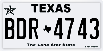 TX license plate BDR4743
