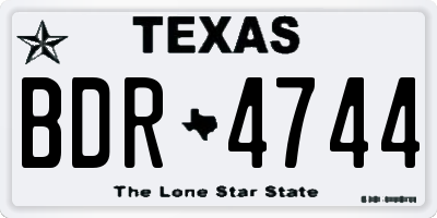 TX license plate BDR4744