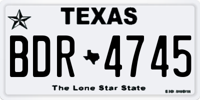 TX license plate BDR4745