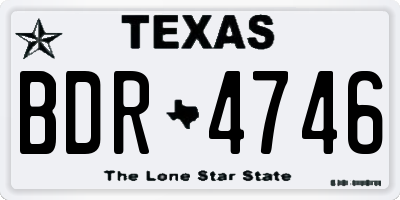 TX license plate BDR4746