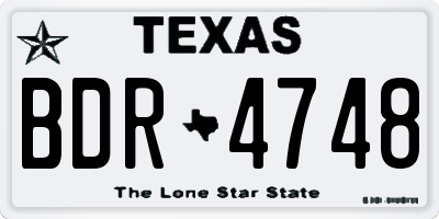 TX license plate BDR4748