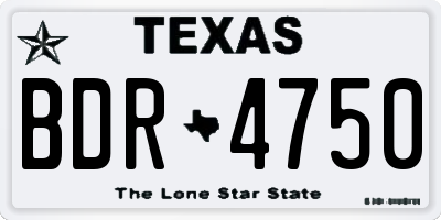 TX license plate BDR4750