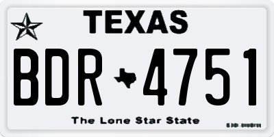 TX license plate BDR4751