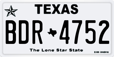 TX license plate BDR4752