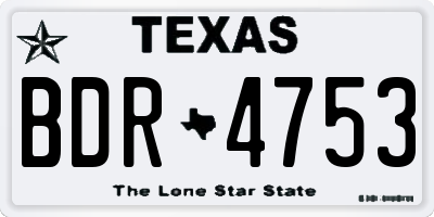 TX license plate BDR4753
