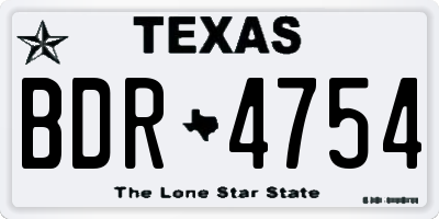 TX license plate BDR4754