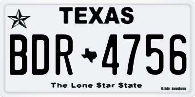 TX license plate BDR4756
