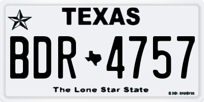 TX license plate BDR4757