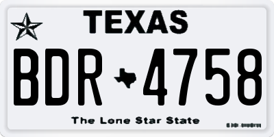 TX license plate BDR4758