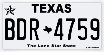 TX license plate BDR4759