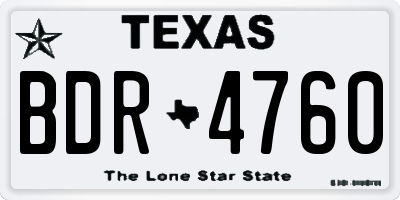 TX license plate BDR4760