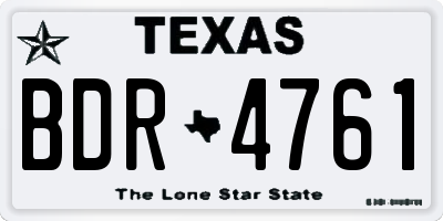 TX license plate BDR4761