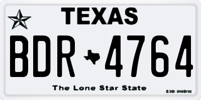 TX license plate BDR4764