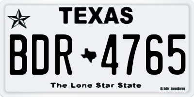 TX license plate BDR4765