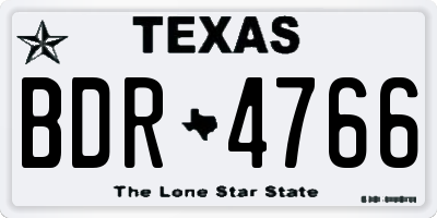 TX license plate BDR4766