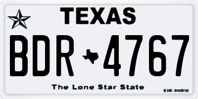 TX license plate BDR4767
