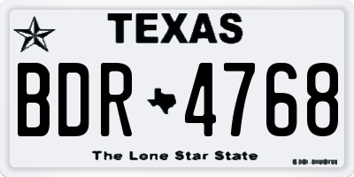 TX license plate BDR4768