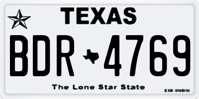 TX license plate BDR4769