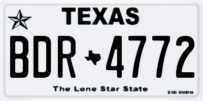 TX license plate BDR4772