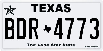 TX license plate BDR4773