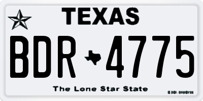 TX license plate BDR4775