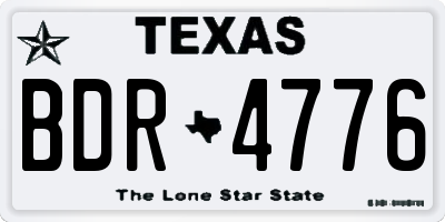 TX license plate BDR4776