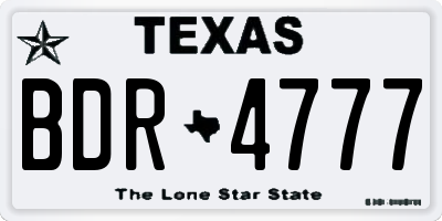 TX license plate BDR4777