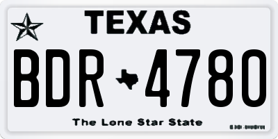 TX license plate BDR4780