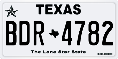 TX license plate BDR4782