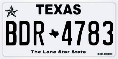 TX license plate BDR4783