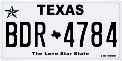 TX license plate BDR4784