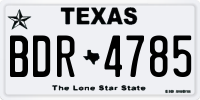 TX license plate BDR4785